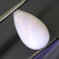 1.23Ct. White Opal Pear Cabochon Multi Colours Glittering Rainbow 3D! Ethiopian