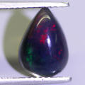 1.26Ct.  Opal Pear Cabochon Multi Colours Glittering Rainbow 3D! Ethiopian Natural