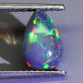 0.63Ct. Opal Pear Cabochon Multi Colours Glittering Rainbow 3D! Ethiopian Natural