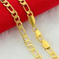 Necklace Figaro Link Chain  8mm/60cm-18ct Gold Plated