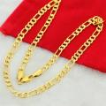 Necklace Figaro Link Chain  6mm/55cm-18ct Gold Plated