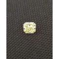 0.53Cts DIAMOND RADIANT CUT VVS` VIVID FANCY YELLOW **CERTIFIED**SPARKLING NATURAL