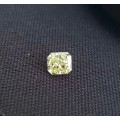 0.56Cts DIAMOND RADIANT CUT VSI  VIVID FANCY YELLOW **CERTIFIED**SPARKLING NATURAL