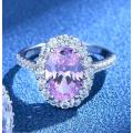 Pink  Ring 6cts Oval & Pear cut Gem 925 Sterling Silver Gemstone Ring