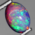 0.54Ct. Opal Oval Cabochon Best Gem Multi Colors Glittering Rainbow 3D Ethiopian