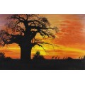 Wilhelm Ploner - Bushveld sunset - A stunning piece of art!! 90cm x 60cm *Free courier! Bid now!!