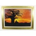 Wilhelm Ploner - Bushveld sunset - A stunning piece of art!! 90cm x 60cm *Free courier! Bid now!!