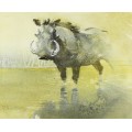 Warthog - A beautiful mixed media painting!! Act fast and bid now!!
