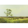W Hendriks - Landscape with cattle and a large tree - A beautiful painting! Bid now!