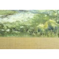 Tamara Kaplan - Landscape with trees - A lovely old painting!! Low price, bid now!