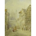 City scenes - Signed WH - 1903 - A beautiful print! Low price! - Bid now!!