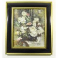 Still life flowers - Unsigned oil painting - A lovely piece! - Bid now!!