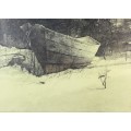 Herbert Shimptres? - Fishers boat - Litho print - A lovely piece! - Bid now!!