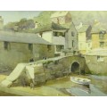 Frank Neville - Coastal village - A beautiful watercolor! - Bid now!