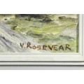 V Rosevear - Dirt road through the trees - A beautiful painting! - Bid now!!