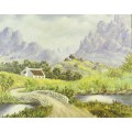 V Rosevear - Mountain scene - A beautiful painting! - Bid now!!