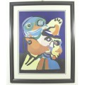 Carel Appel - Abstract face - A stunning print! Bid now!