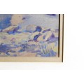 Joy Krause - Landscape with river - A beautiful watercolor! - Low price!! - Bid now!!