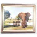 Claude Boswell - Elephants - Magnificent large beauty!! - Stunning art!! - Low price!! - Bid now!