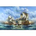 J Harvey - Ships in battle - A stunning oil painting! - Beautiful frame! - Bid now!!