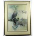 Keith Joubert - Limited edition lithoprint - Buffalo - Offered at a low price!! Bid now!