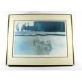 Keith Joubert - Limited edition lithoprint - Buck drinking - Offered at a low price!! Bid now!