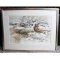 Barbara Siedle - Bird on a Pond  - Watercolor - A lovely piece!! Bid now!!