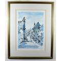 Gregoire Boonzaier  - Figures and donkey cart - A beautiful signed litho print! - Bid now!