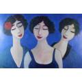 Pieter van der Westhuizen - Three ladies -  A stunning limited edition print - Bid now!