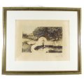 Chas Peerce - The old bath, Groot Constantia - Vintage etching 1927 - What a beauty!! Bid now!