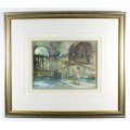 Russel Flint - Canal scene - A classic print from this Master artist! Bid now!!