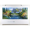 Poster - Louis Comfort Tiffany - Landscape with Pond and Fountain - Beautiful! - Bid now!!