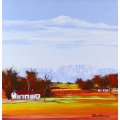 Jan Brand - Farm house with mountains - Magnificent art!! - Bid now!