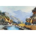 Reg Grattan - Landscape - Oil on canvas - Stunning art!! Bid now!!