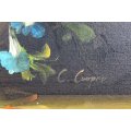 C Cooper - Still life flowers - Oil on board - Beautiful!! - Low price! - Bid now!!