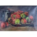 Very old still life fruit oil painting - A beautiful painting - Bid now!!