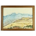 Nerine Desmond - Mountain landscape - A beautiful watercolor - Bid now!!