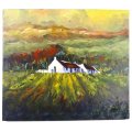 Junior Fungai - Cape Dutch farmhouse - A beautiful oil painting! Bid now!
