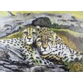 M Gerber - Cheetah mother and cub - Magnificent investment art!! - Bid now!