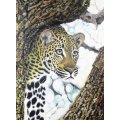 M Gerber - Leopard in a tree - Magnificent investment art!! - Bid now!