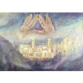 Hands over Jerusalem - Signed - A beautiful oil painting!! - Low price, bid now!!