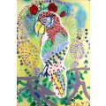 JAYO - Parrot - A beautiful mixed media painting!! - Low price, bid now!!