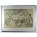 Dee de Bruyne - Pleasured - A risque pencil and charcoal drawing - Bid now!!