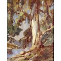 Johan Oldert - Large tree at the river- Investment art at its finest!! Bid now!!