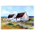 Chris Cloete - Cape Dutch houses with washing - A beautiful painting!! Bid now!!