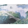 David Hall Green - Train crossing the bridge with waterfall - A beautiful print!! Bid now!