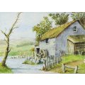 Reynolds - Farmhouse - A  lovely watercolor! Bid now!