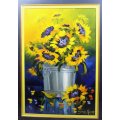 Sonja Meyer - Still life flowers - 89cm x 59cm - Magnificent!! - Bid now!!
