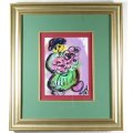 Emma Ray - Abstract figure with flowers - A beautiful little treasure!! - Bid now!!