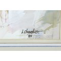 L Chevalier- Mike Proctor bowling - A lovely watercolor! - Bid now!